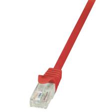 LogiLink CP1024U CAT5e UTP Patch Kábel AWG26 piros 0,5m kábel és adapter