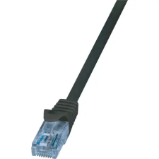 LogiLink CP3033U RJ45 CAT6A 10Gb UTP M/M adatkábel 1m fekete kábel és adapter