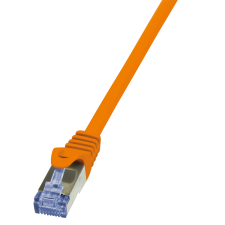 LogiLink CQ3018S S/FTP CAT6A Patch Kábel 0.25m Narancs kábel és adapter
