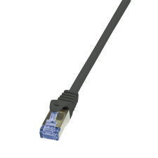 LogiLink CQ4053S S/FTP CAT6a Patch kábel 2m Fekete kábel és adapter