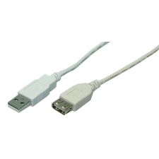 LogiLink CU0010 USB-A apa - USB-A anya Hosszabbító kábel - Szürke (2m) kábel és adapter