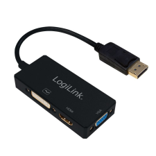 LogiLink CV0109 4K DisplayPort to DVI/HDMI/VGA Converter kábel és adapter