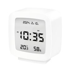 Logilink Digitális ébresztőóra, hőmérséklet, páratartalom, szundi funkció, fehér ébresztőóra