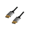 LogiLink DisplayPort kábel, DP/M-DP/M, 4K/60 Hz, alu, fekete/szürke, 1 m