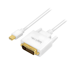 LogiLink DisplayPort kábel, mDP/M DVI/M, 1080p, fehér, 3 m kábel és adapter