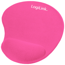 LogiLink egérpad, géles csuklótámasszal, pink asztali számítógép kellék
