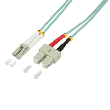 LogiLink Fiber duplex patch kábel, OM3, 50/125 , LC-SC, aqua, 3 m kábel és adapter