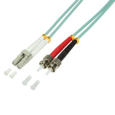 LogiLink Fiber duplex patch kábel, OM3, 50/125 , LC-ST, aqua, 1 m kábel és adapter