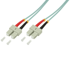 LogiLink Fiber duplex patch kábel OM3 50/125 SC-SC 1m aqua (FP3SC01) kábel és adapter