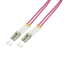 LogiLink Fiber duplex patch kábel, OM4, 50/125 , LC-LC, lila, 3 m kábel és adapter