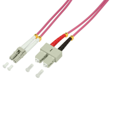 LogiLink Fiber duplex patch kábel, OM4, 50/125 , LC-SC, lila, 20 m kábel és adapter