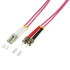 LogiLink Fiber duplex patch kábel OM4 50/125 LC-ST 5m lila (FP4LT05) kábel és adapter