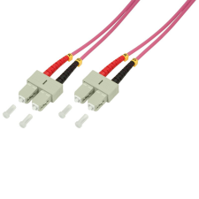 LogiLink Fiber duplex patch kábel, OM4, 50/125 , SC-SC, lila, 1 m kábel és adapter