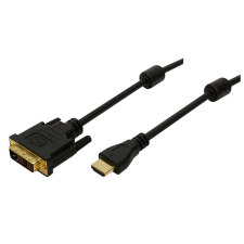 LogiLink HDMI-kábel, A/M-DVI/M, 1080p, 2x ferrit, 3 m kábel és adapter