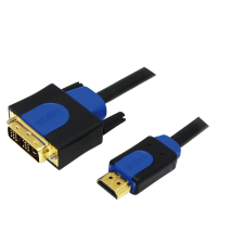 LogiLink HDMI-kábel, A/M-DVI/M, 1080p, kétirányú, 5 m kábel és adapter