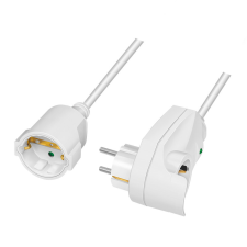 LogiLink Hosszabbító tápkábel, beltéri, +1 átvezető, 3 m, fehér kábel és adapter