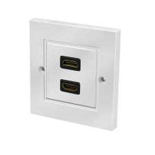 LogiLink Logilink HDMI fali lemez csatlakozóval HDMI aljzat, 2 port, fehér kábel és adapter
