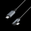 LogiLink Logilink USB 2.0 Type-C kábel, USB-C/M 90 fok - USB-C/M, E-jel, PD, fekete, 2 m