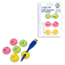 LogiLink öntapadós kábelrendező (6db) 3 szín (KAB0010) (KAB0010) asztali számítógép kellék