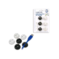 LogiLink öntapadós kábelrendező (6db) fekete-fehér (KAB0009) kábel és adapter