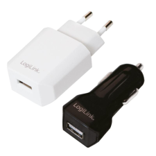 LogiLink PA0109 USB töltő szett (hálózati + autós) mobiltelefon kellék