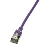 LogiLink Patch cable Cat.6A STP TPE SlimLine violet 0,3m