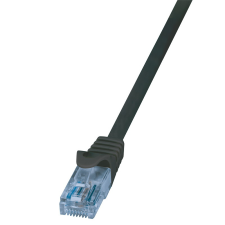 LogiLink patch kábel econline, cat.6a, u/utp, fekete, 1 m kábel és adapter