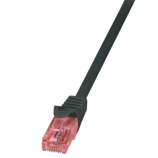 LogiLink Patch kábel PrimeLine, Cat.6, U/UTP, fekete, 1,5 m kábel és adapter