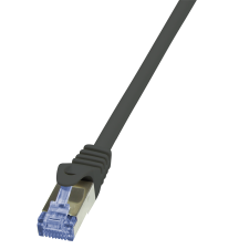 LogiLink Patch kábel PrimeLine, Cat.6A, S/FTP, fekete, 0,5 m kábel és adapter
