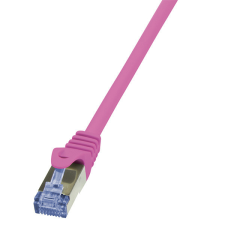 LogiLink Patch kábel PrimeLine, Cat.6A, S/FTP, rózsaszín, 0,25 m kábel és adapter