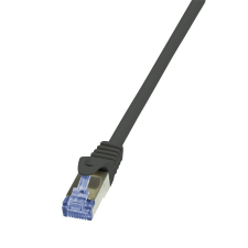 LogiLink Patch kábel PrimeLine, Cat.7 kábel, S/FTP, fekete, 10 m kábel és adapter