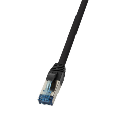 LogiLink Patch kábel, PUR, Cat.6A, S/FTP, fekete, 0,5 m kábel és adapter