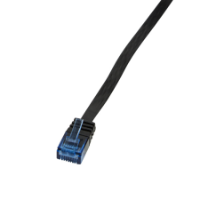 LogiLink Patch kábel SlimLine, lapos, Cat.5e, U/UTP, fekete, 1 m kábel és adapter