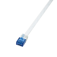 LogiLink Patch kábel SlimLine, lapos, Cat.6, U/UTP, fehér, 20 m kábel és adapter