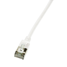 LogiLink Patch kábel SlimLine, Ultraflex, Cat.6A, U/FTP, fehér, 0,5 m kábel és adapter