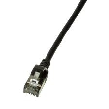LogiLink Patch kábel SlimLine, Ultraflex, Cat.6A, U/FTP, fekete, 3 m kábel és adapter
