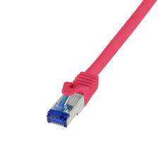 LogiLink Patch kábel Ultraflex, Cat.6A, S/FTP, piros, 0,5 m kábel és adapter