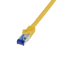 LogiLink Patch kábel Ultraflex, Cat.6A, S/FTP, sárga, 0,25 m kábel és adapter
