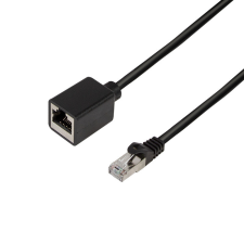LogiLink Patch kábelhosszabbító prémium, Cat.6A, S/FTP, fekete, 1 m kábel és adapter