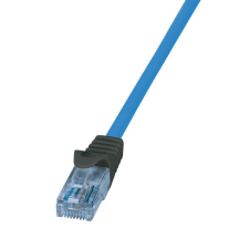 LogiLink Prémium patch kábel, Cat.6A, U/UTP, 10G/PoE/HDBT, kék, 7,5 m kábel és adapter