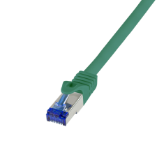 LogiLink S/FTP CAT6a Patch kábel 5m Zöld kábel és adapter