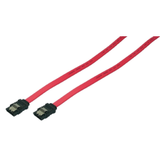 LogiLink SATA kábel, SATA/M - SATA/M, 6 Gbps, piros, 0,9 m kábel és adapter