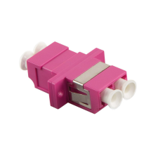 LogiLink Száloptikai LC/LC duplex csatoló, lila kábel és adapter