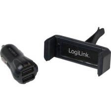 LogiLink Szivargyújtós USB töltő és telefontartó, 2A 2x USB, LogiLink PA0133 (PA0133) mobiltelefon kellék