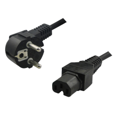 LogiLink Tápkábel, CEE 7/7 (90 ) az IEC C15 szerint, fekete, 2 m kábel és adapter