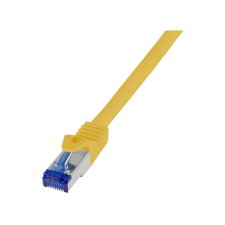 LogiLink Ultraflex Cat6A S/FTP Patch kábel 10m - Sárga kábel és adapter