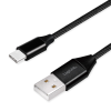 LogiLink USB 2.0 C-típusú kábel, C/M-USB-A/M, szövet, fekete, 1 m