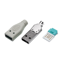 LogiLink USB 2.0 csatlakozó önálló összeszereléshez, USB-A/M, krimpelt típus, szürke egyéb hálózati eszköz