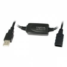 LogiLink USB 2.0 hosszabbító kábel fekete 15m kábel és adapter