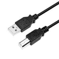 LogiLink USB 2.0 kábel, AM to BM, fekete, 2m (CU0007B) kábel és adapter